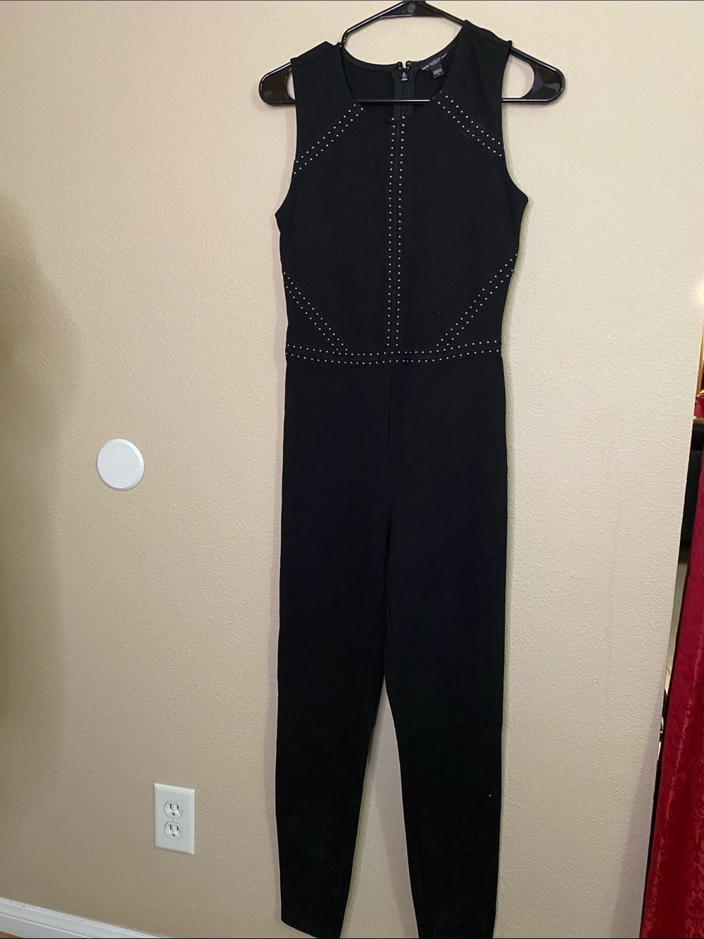 GUESS Black silver sudded bodycon jumpsuit bodysuit S 🖤🖤